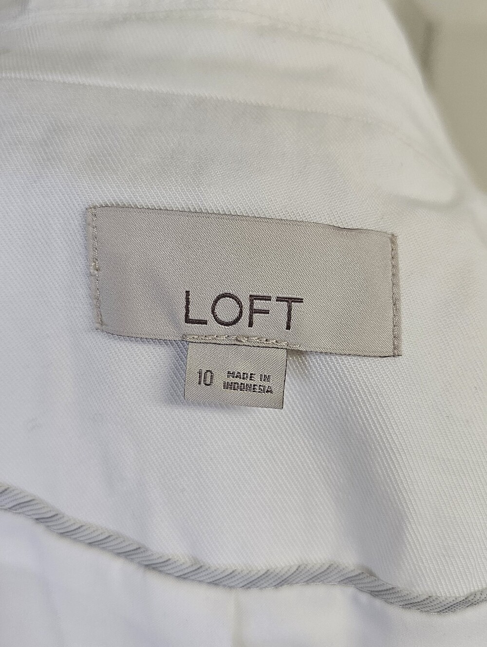 LOFT Double-Breasted Linen White Blazer Size 10 - Picture 9 of 11